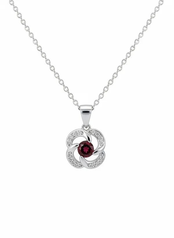 Swirl_Pendant_Necklace_With_Red_Crystal_Center_925_Sterling_Silver